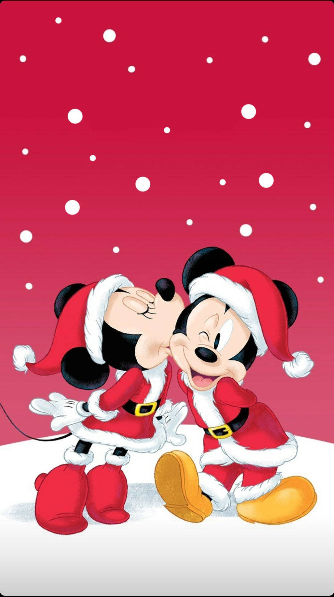 Disney Christmas iPhone Mickey kysser Minnie Bakgrunner