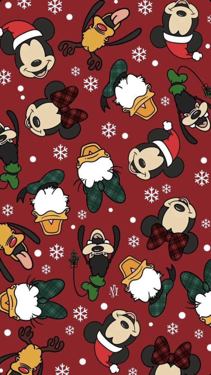 Disney Christmas iPhone Mickey Mouse og venner Bakgrunner