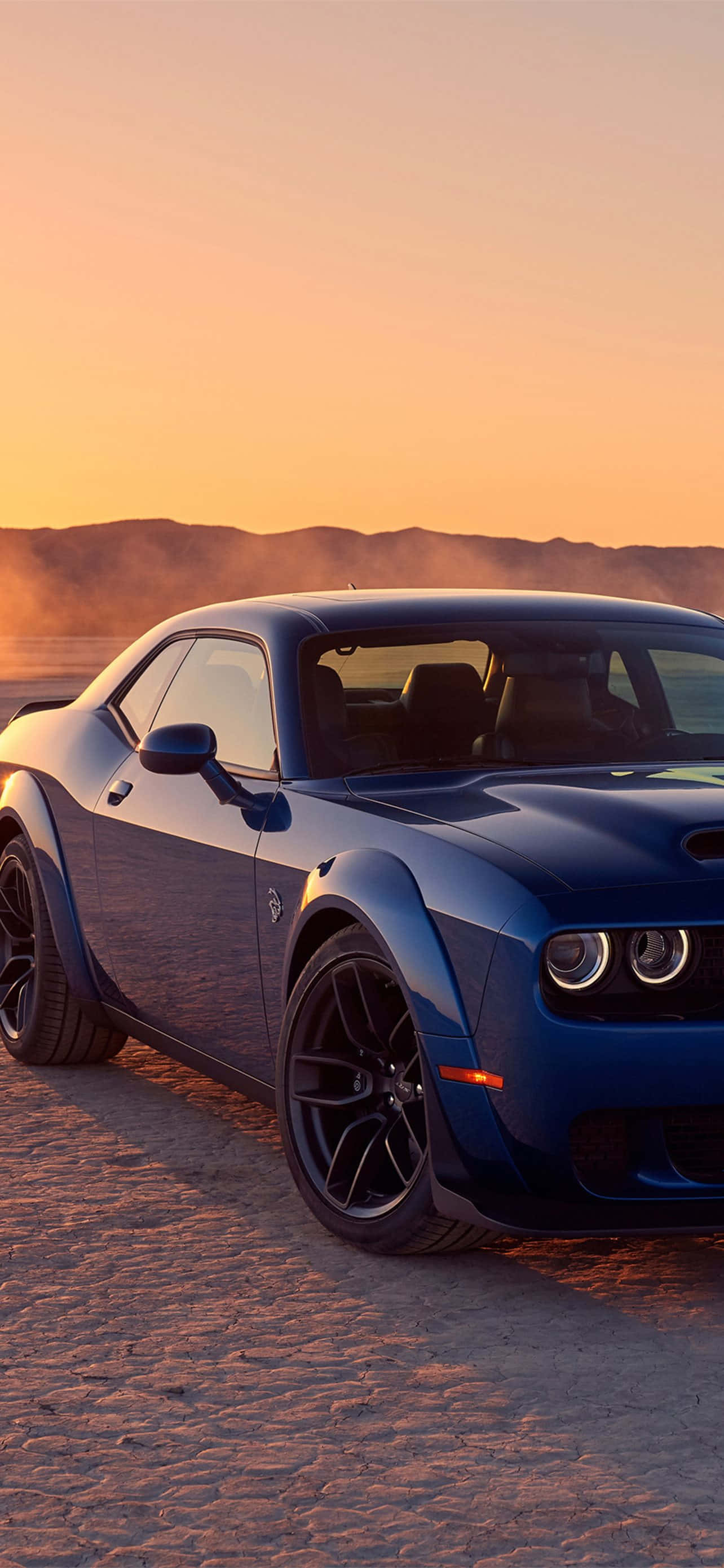 Dodge Hellcat solnedgangshimmel Bakgrunner