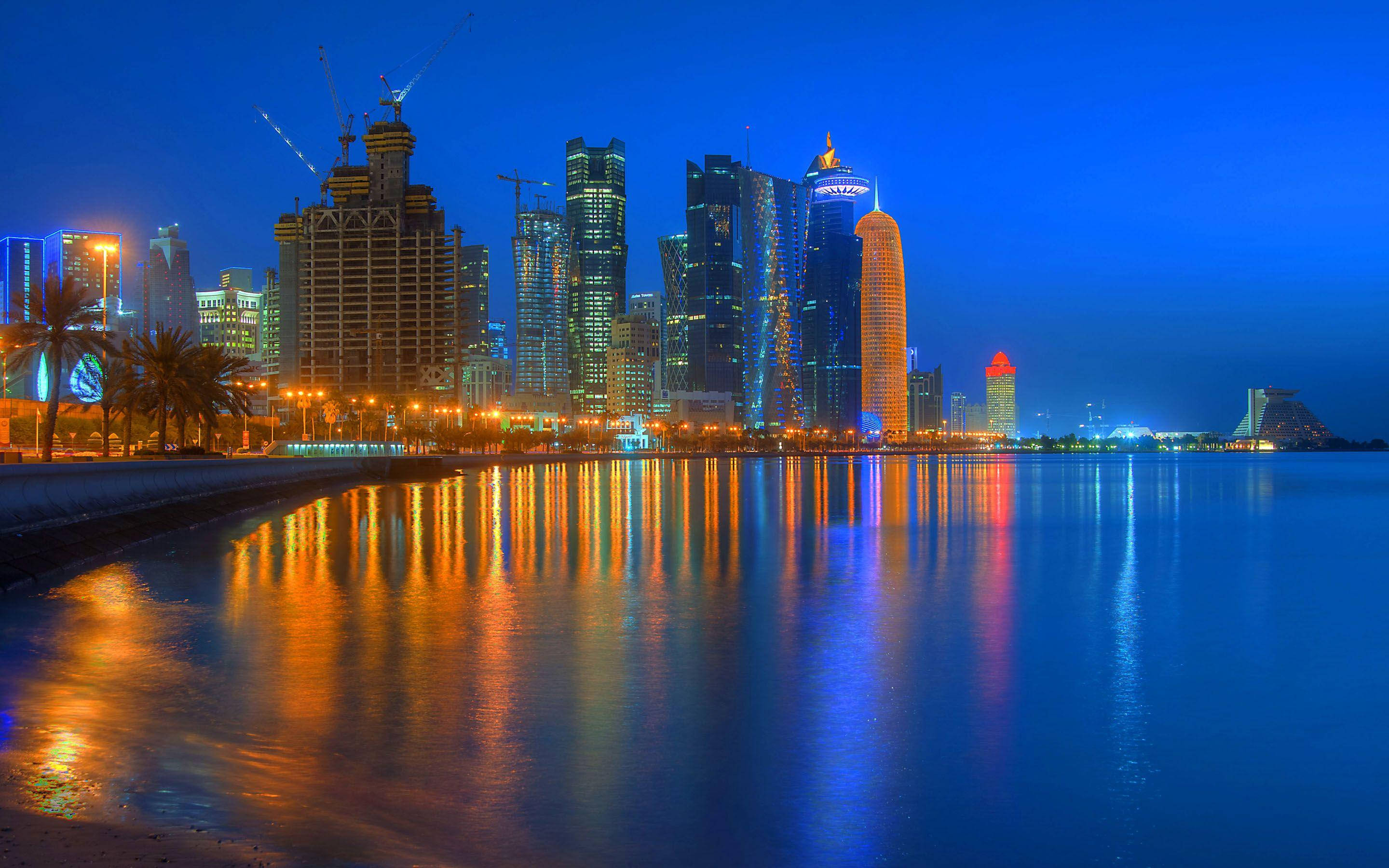Doha Corniche i Qatar Bakgrunner