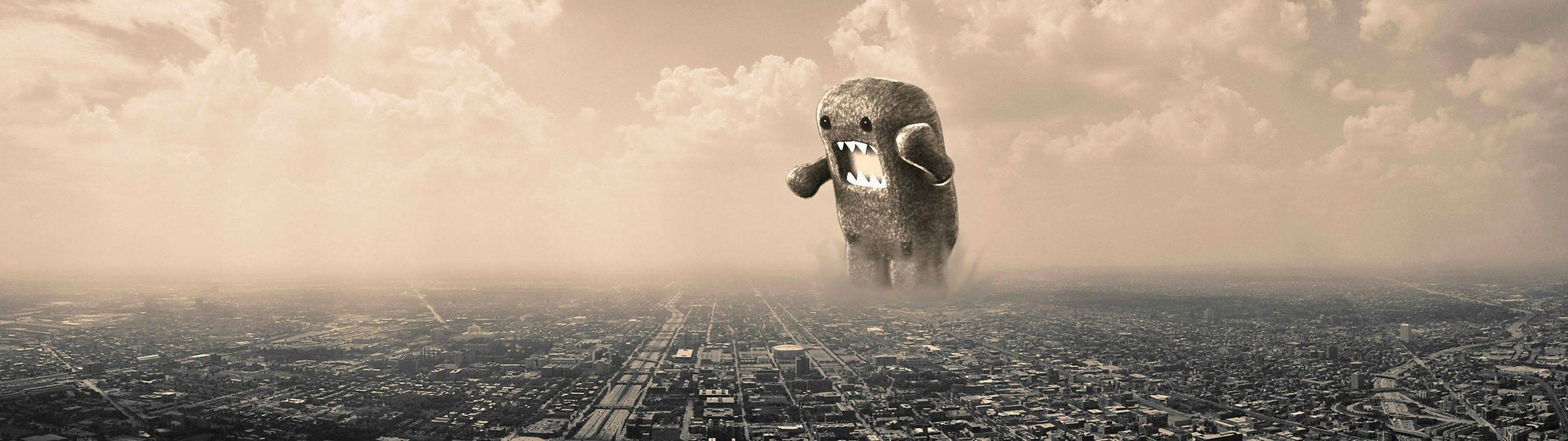 Domo-monsteret ønsker deg velkommen til verden av dobbel skjerm Bakgrunner
