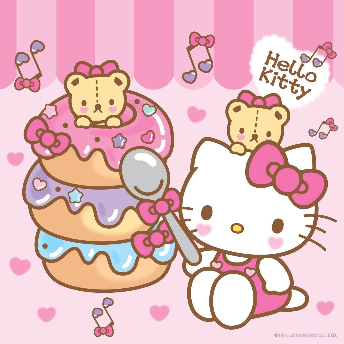Donuts og tegneserie Hello Kitty PFP Bakgrunner