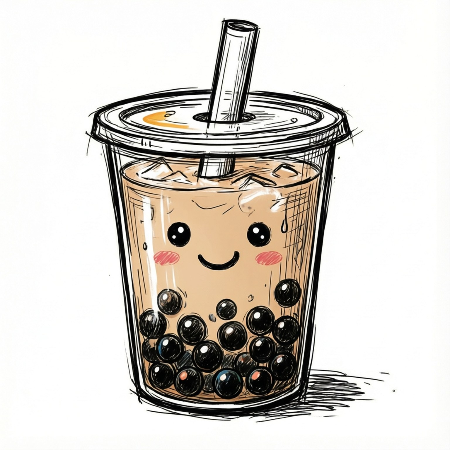 Doodle Boba-ansikter Bakgrunner