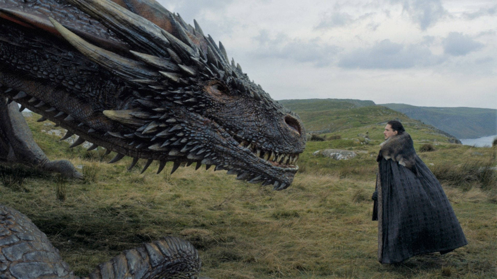 Drage og Jon Snow Game of Thrones Bakgrunner