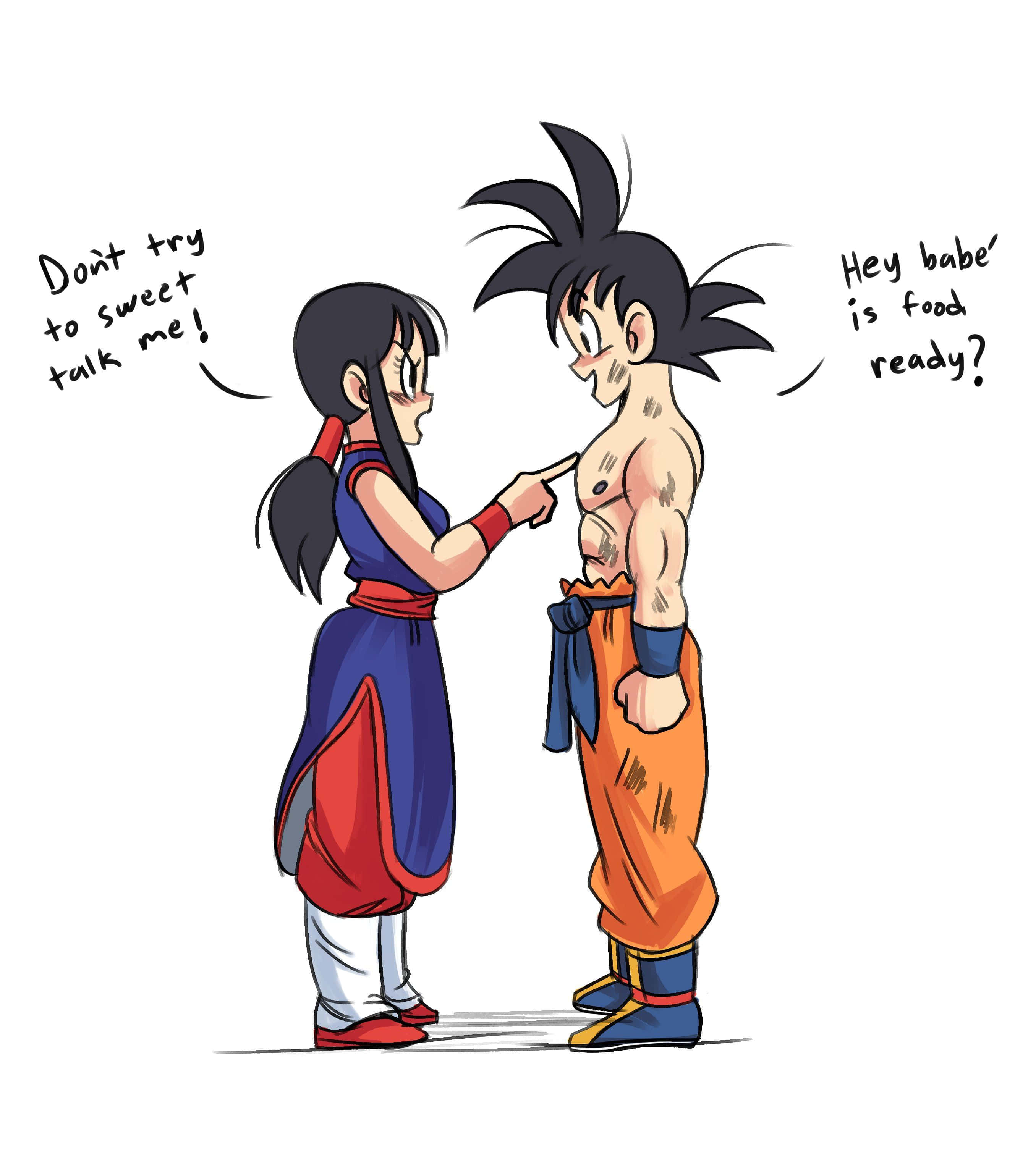 Dragon Ball Goku og Chichi samtale Bakgrunner