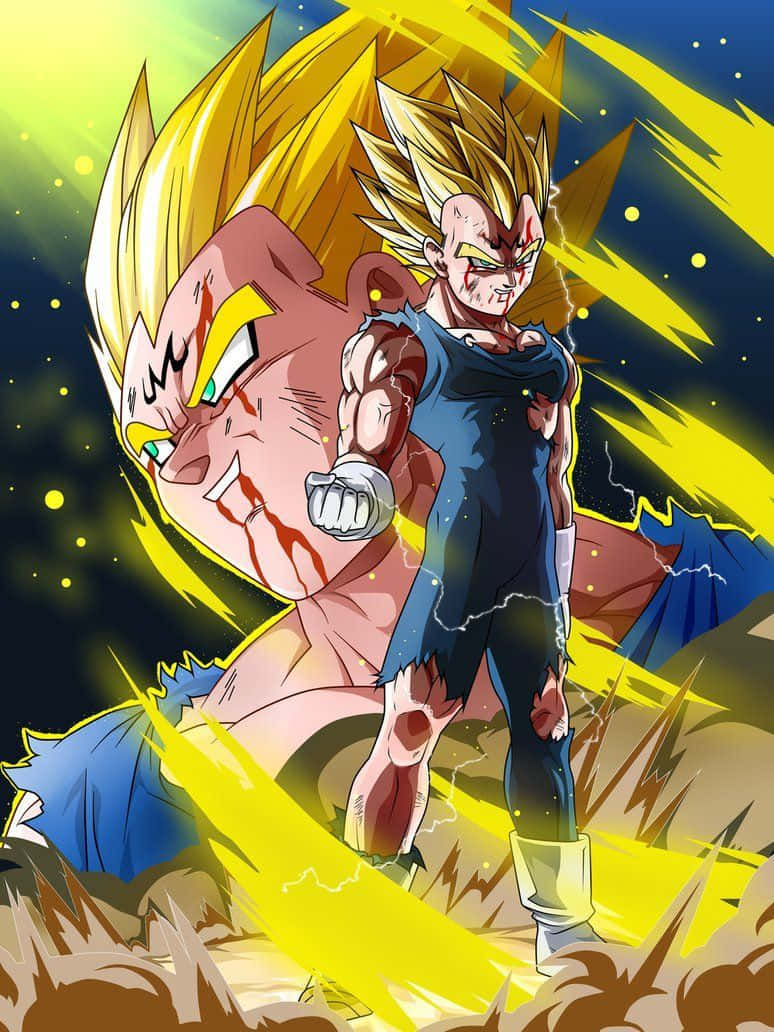 Dragon Ball Majin Vegeta Smil Digital Kunst Bakgrunner