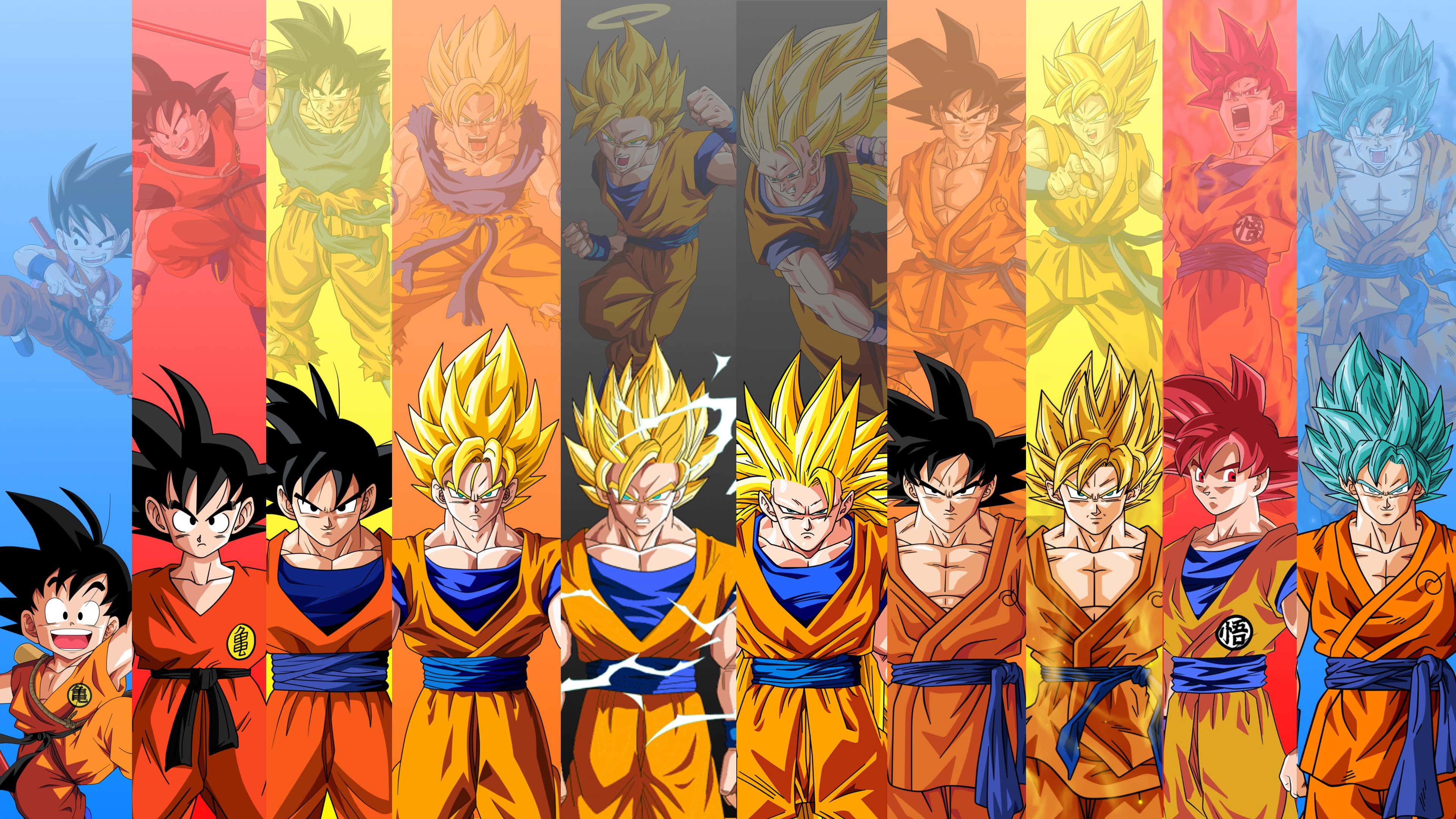 Dragon Ball Z Goku Evolusjonsbilde Bakgrunner
