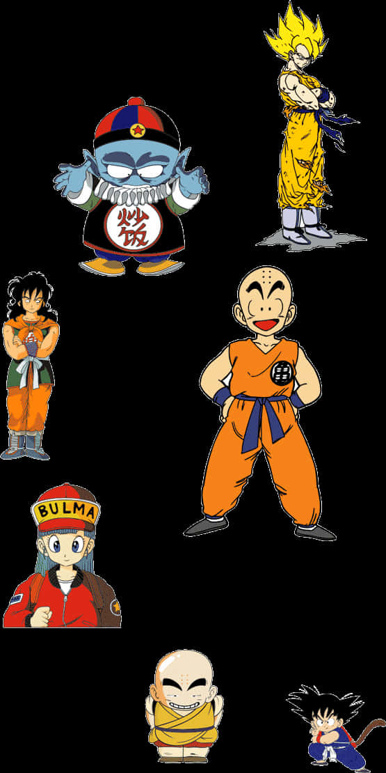 Dragon Ball Z-karakterkollasj Bakgrunner