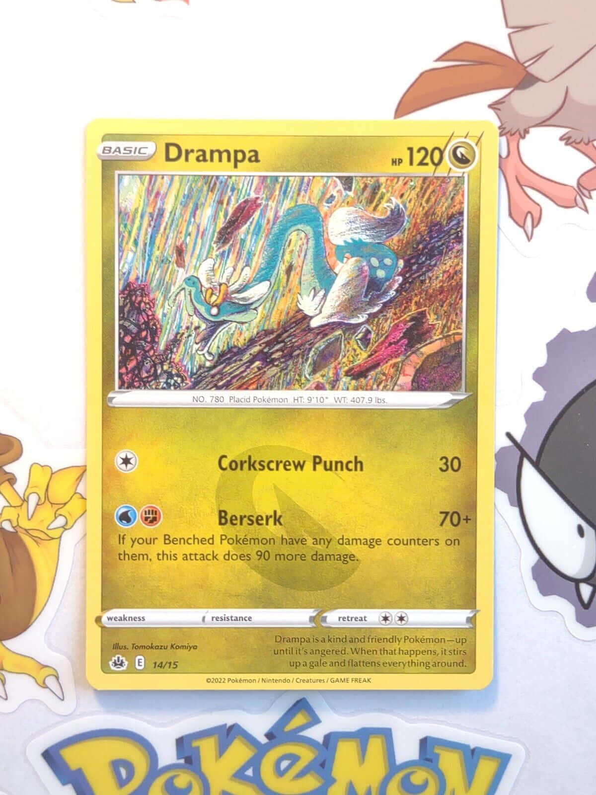 Drampa-kort mot Pokémon-bakgrunn Bakgrunner