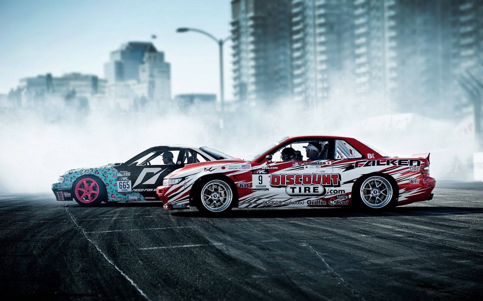 Drivende JDM-biler Bakgrunner