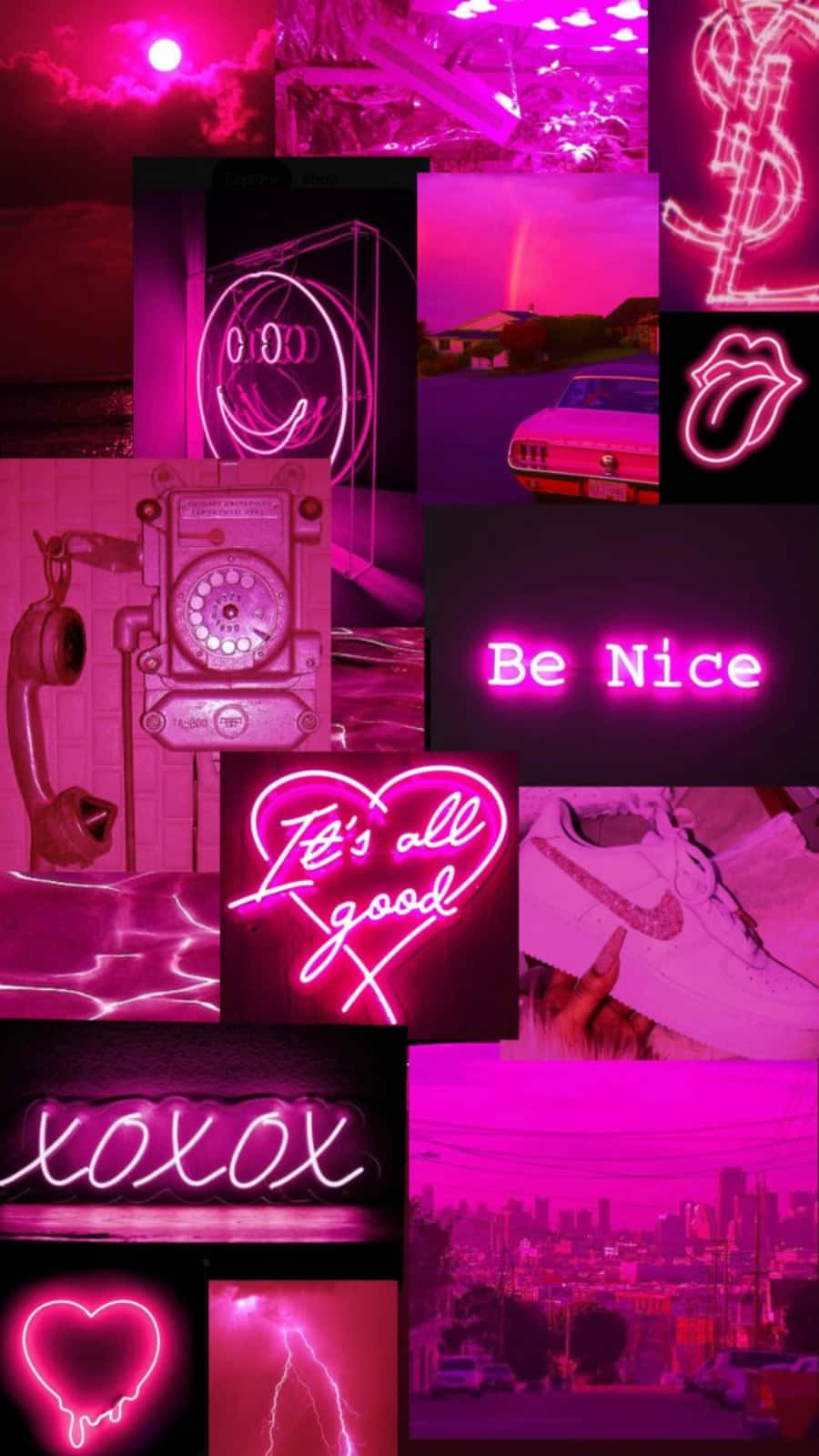 Drøm i neonlys rosa Bakgrunner