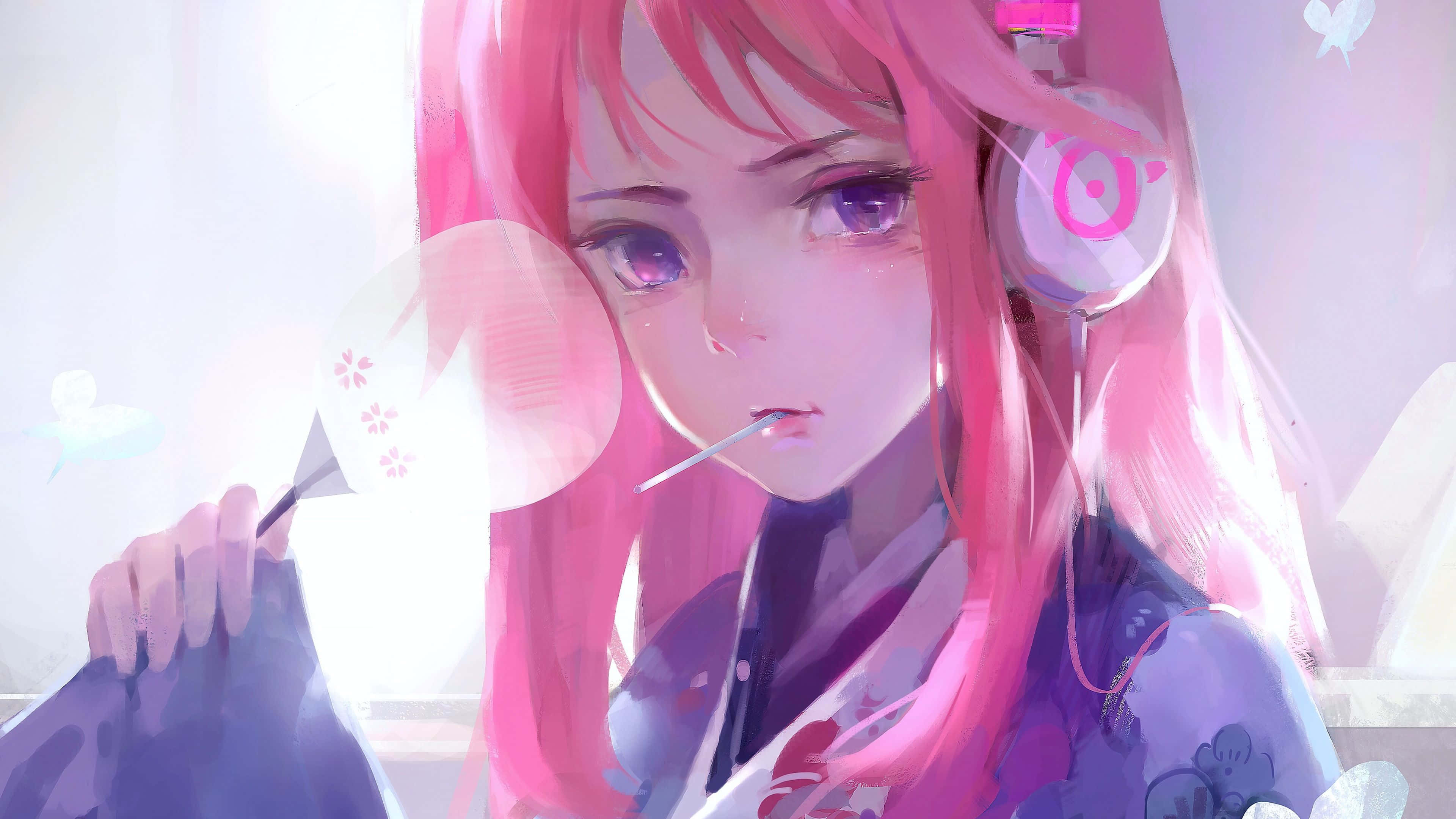 Drømmeaktig rosa anime-estetikk Bakgrunner