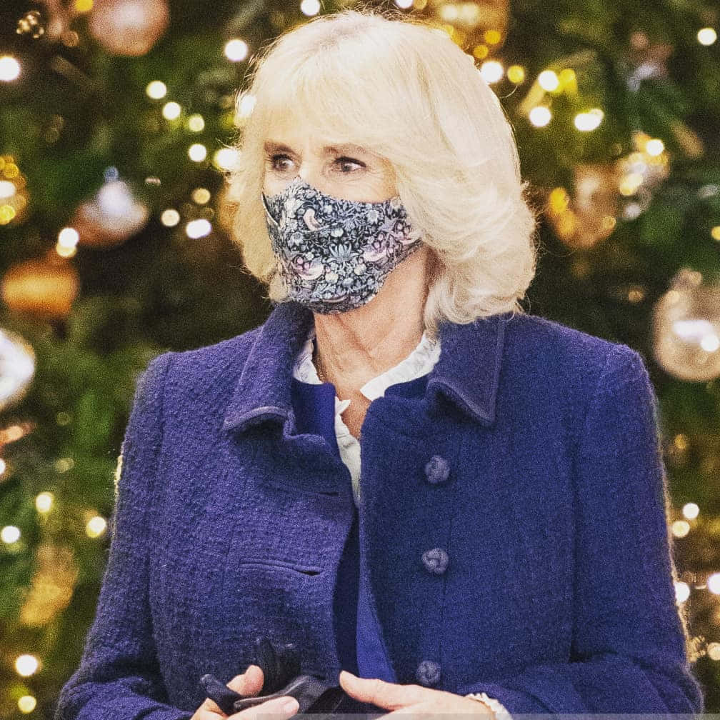 Dronning Camilla med juletre Bakgrunner