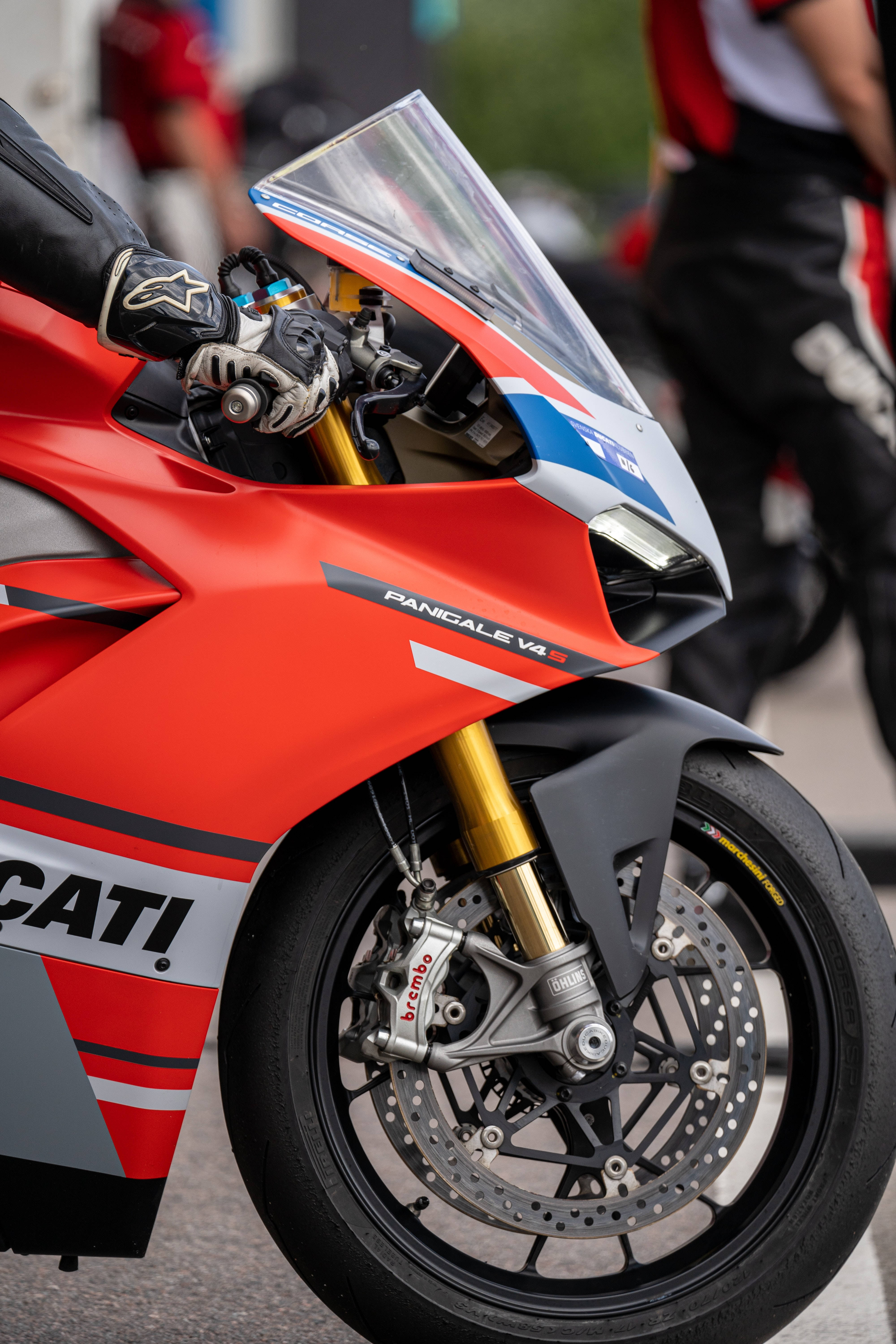 Ducati Panigale V4S Rød Sykkel Bakgrunner