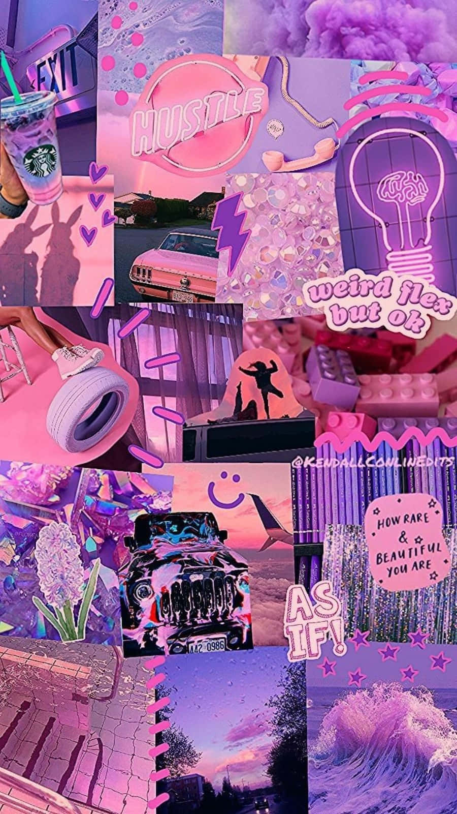 Dykk inn i roen med pasteller - Estetisk rosa collage Bakgrunner