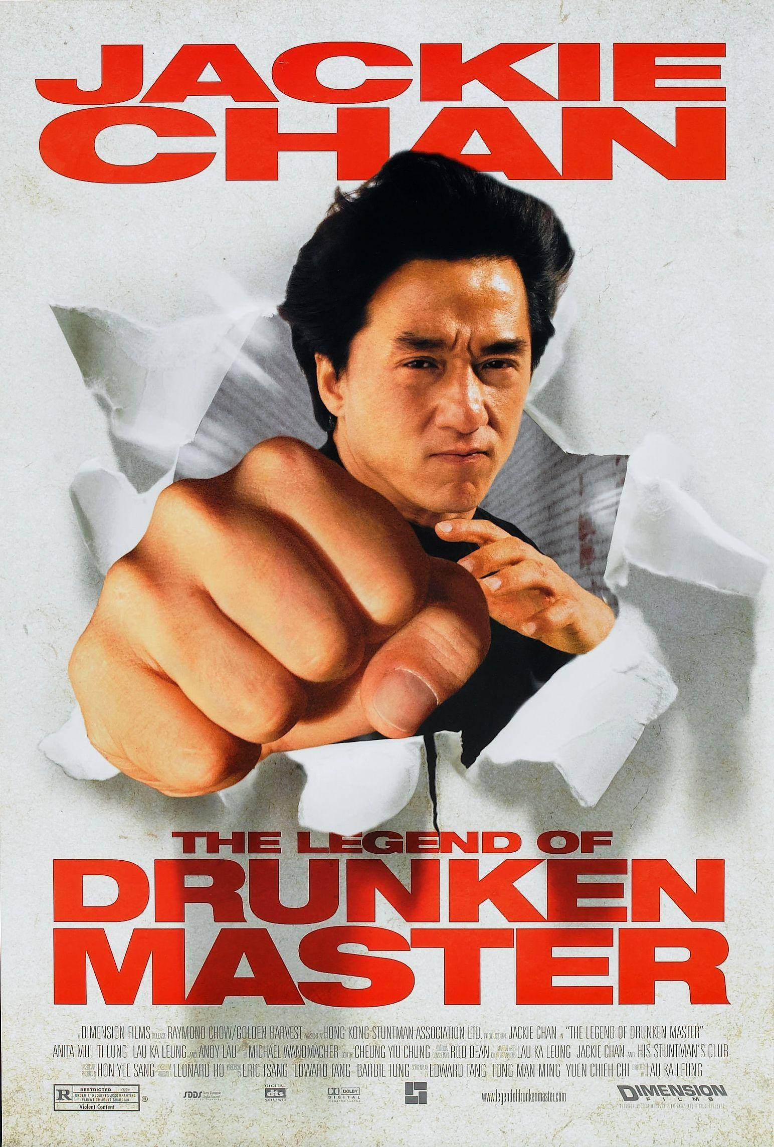 Dynamisk Jackie Chan Spotlight - Filmplakatkunst Bakgrunner
