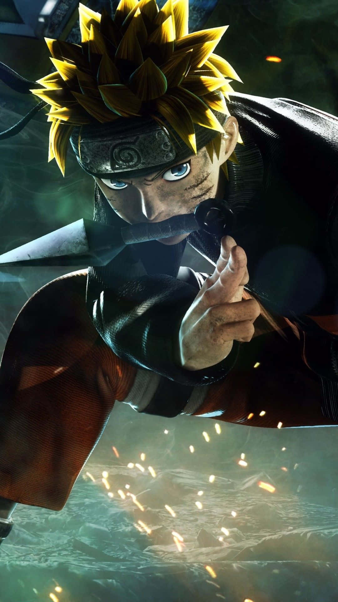 Dynamisk Naruto-aksjonspositur for telefonbakgrunn Bakgrunner