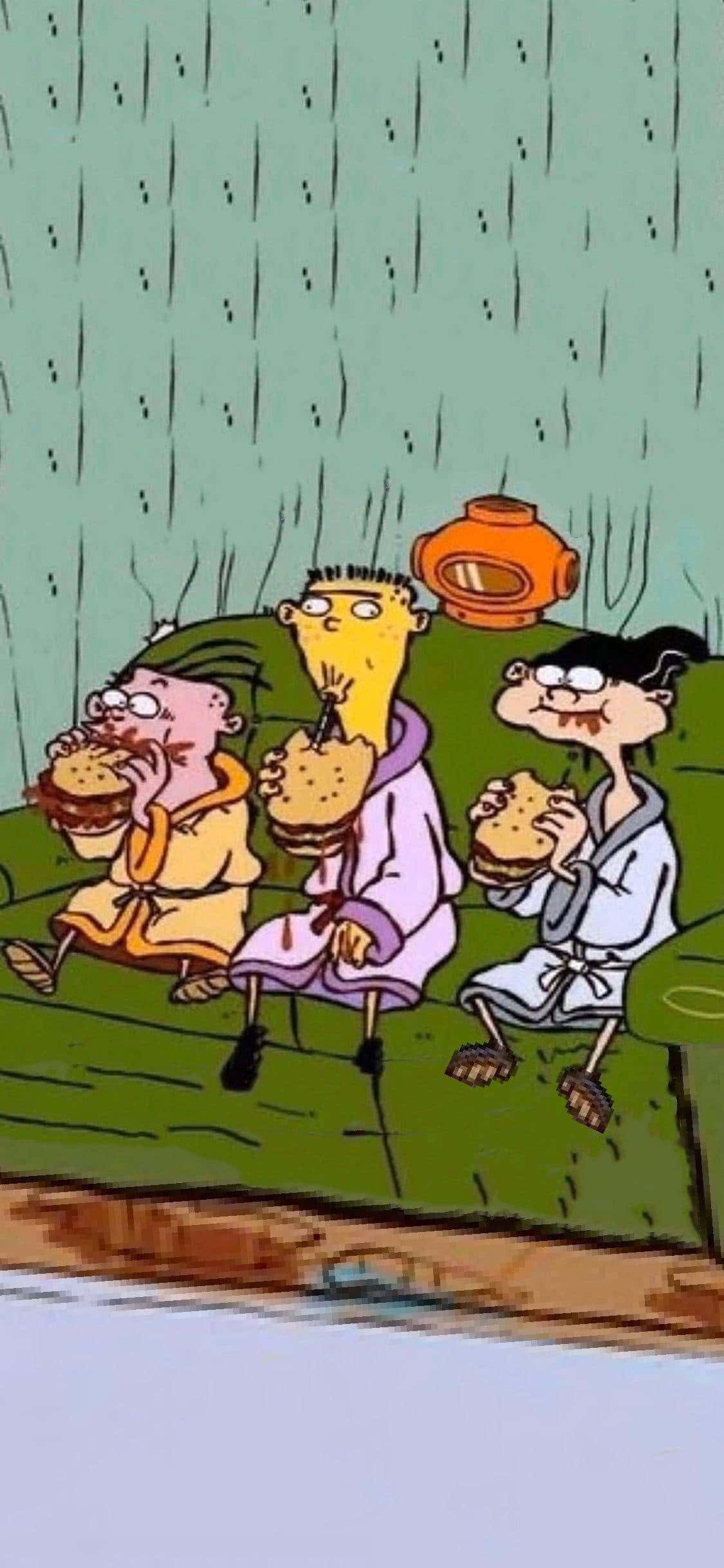 Ed, Edd N Eddy som spiser på sofaen Bakgrunner