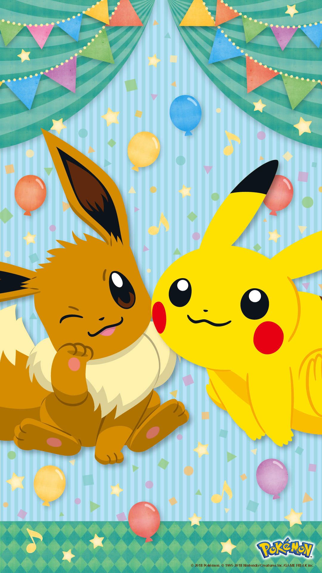 Eevee og Pikachu iPhone Bakgrunner