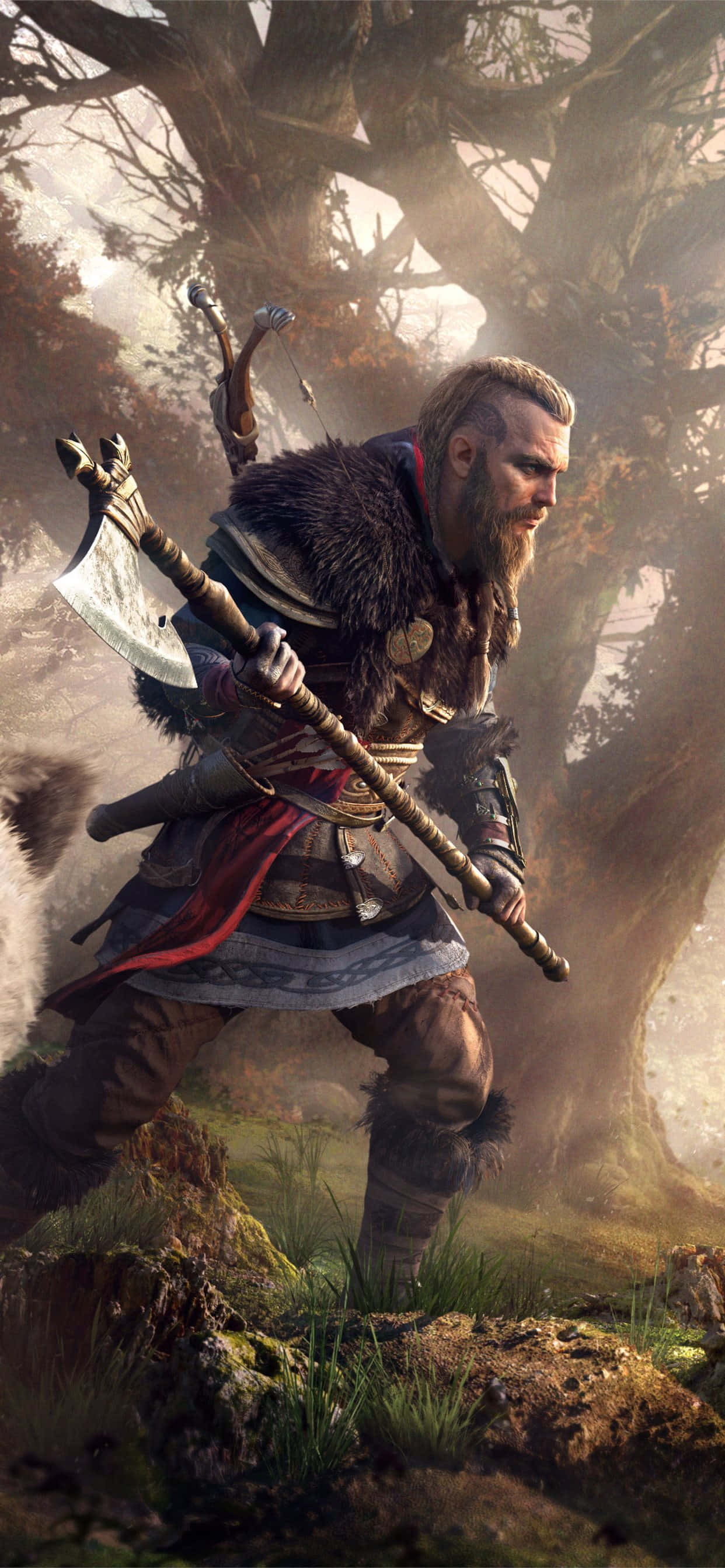 Eivor med skjegget øks iPhone Xs Max Assassin's Creed Valhalla Bakgrunn Bakgrunner