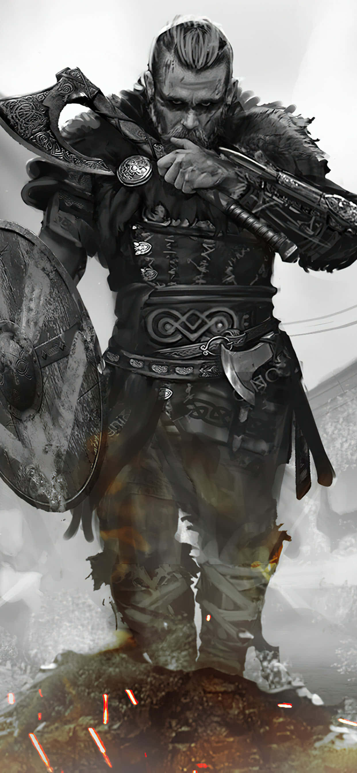 Eivor Øks og Skjold iPhone Xs Max Assassin's Creed Valhalla Bakgrunn Bakgrunner