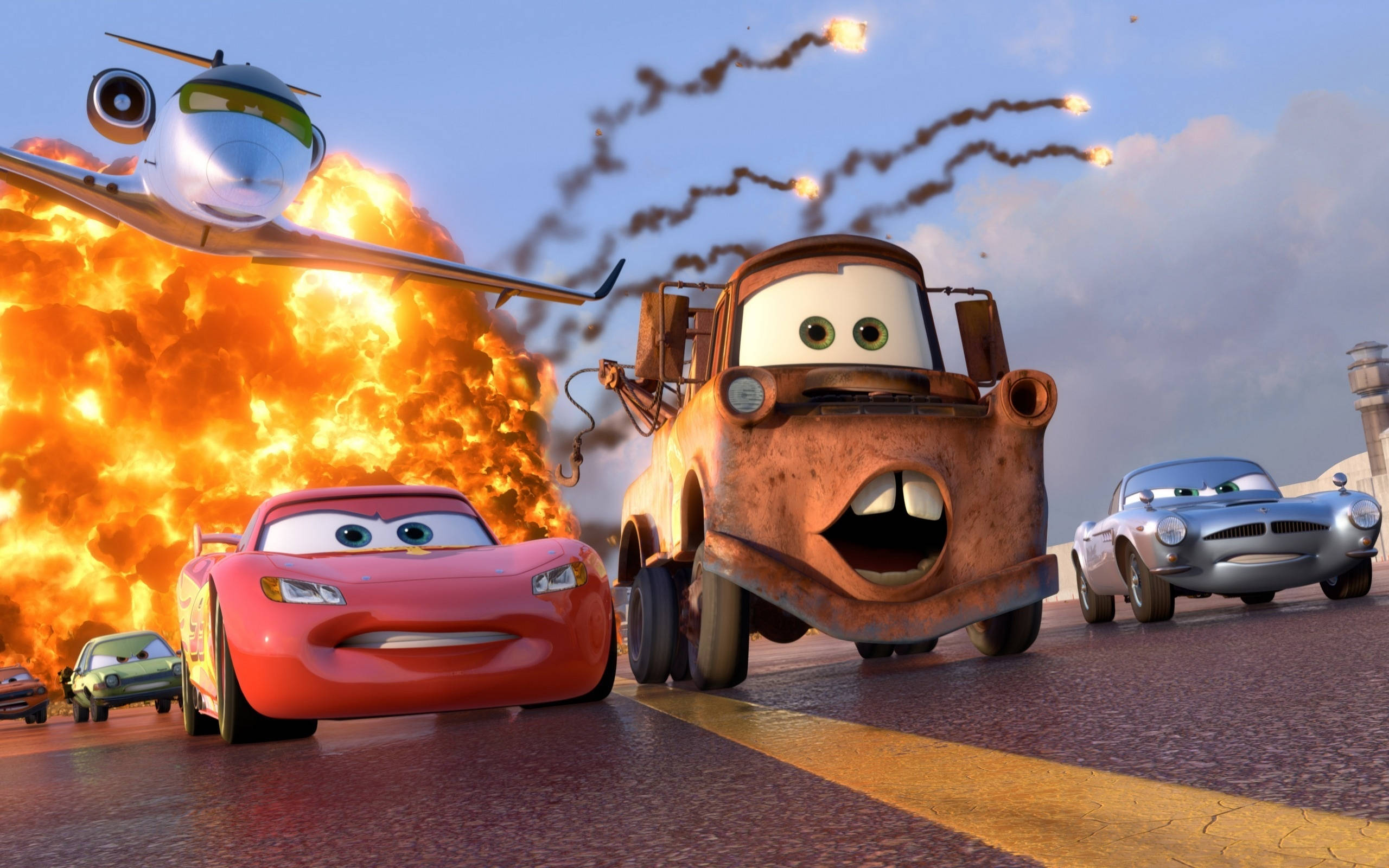 Eksplosjonsscene Cars 2 Bakgrunner