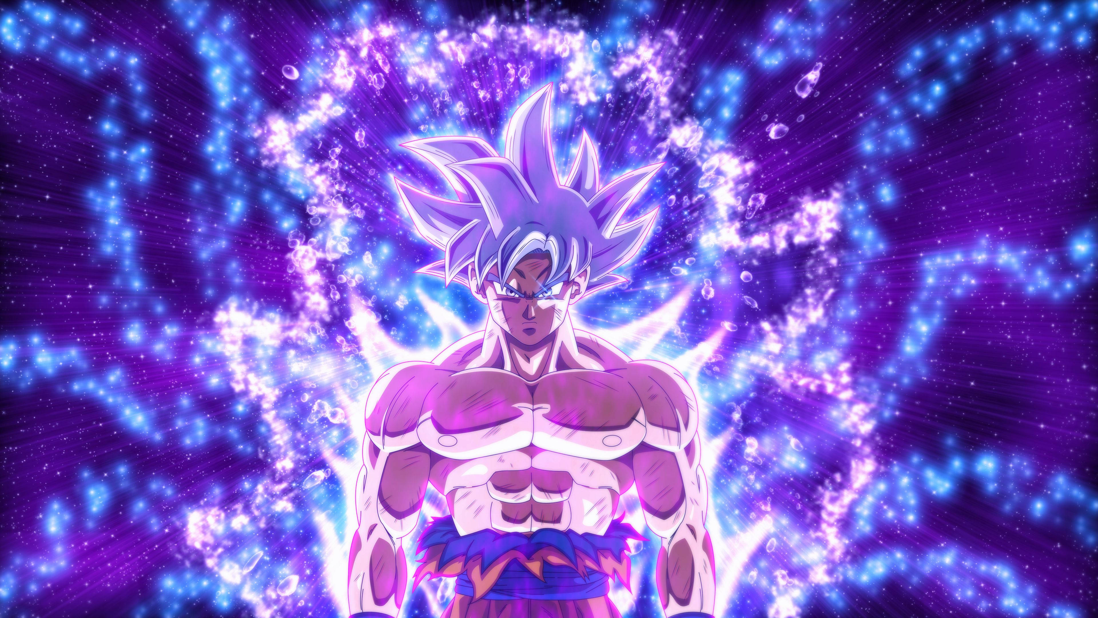Ekte Ultra Instinkt Goku DBZ 4K Bakgrunner