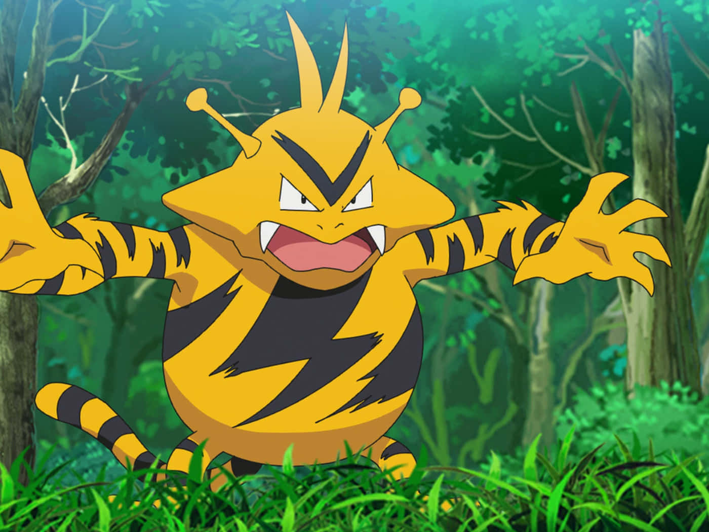 Electabuzz i en skog Bakgrunner