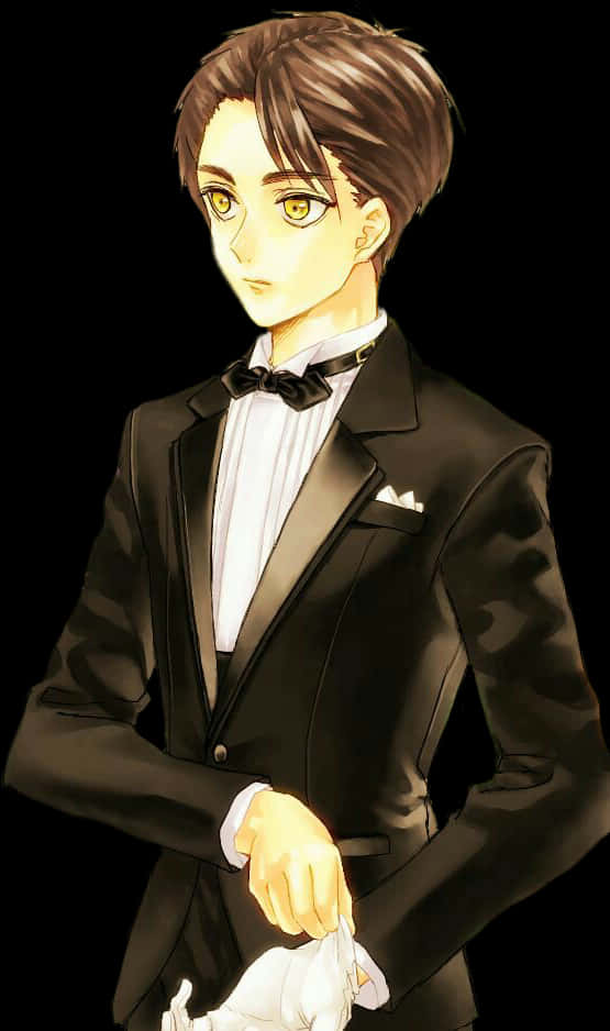 Elegant animefigur i smoking Bakgrunner