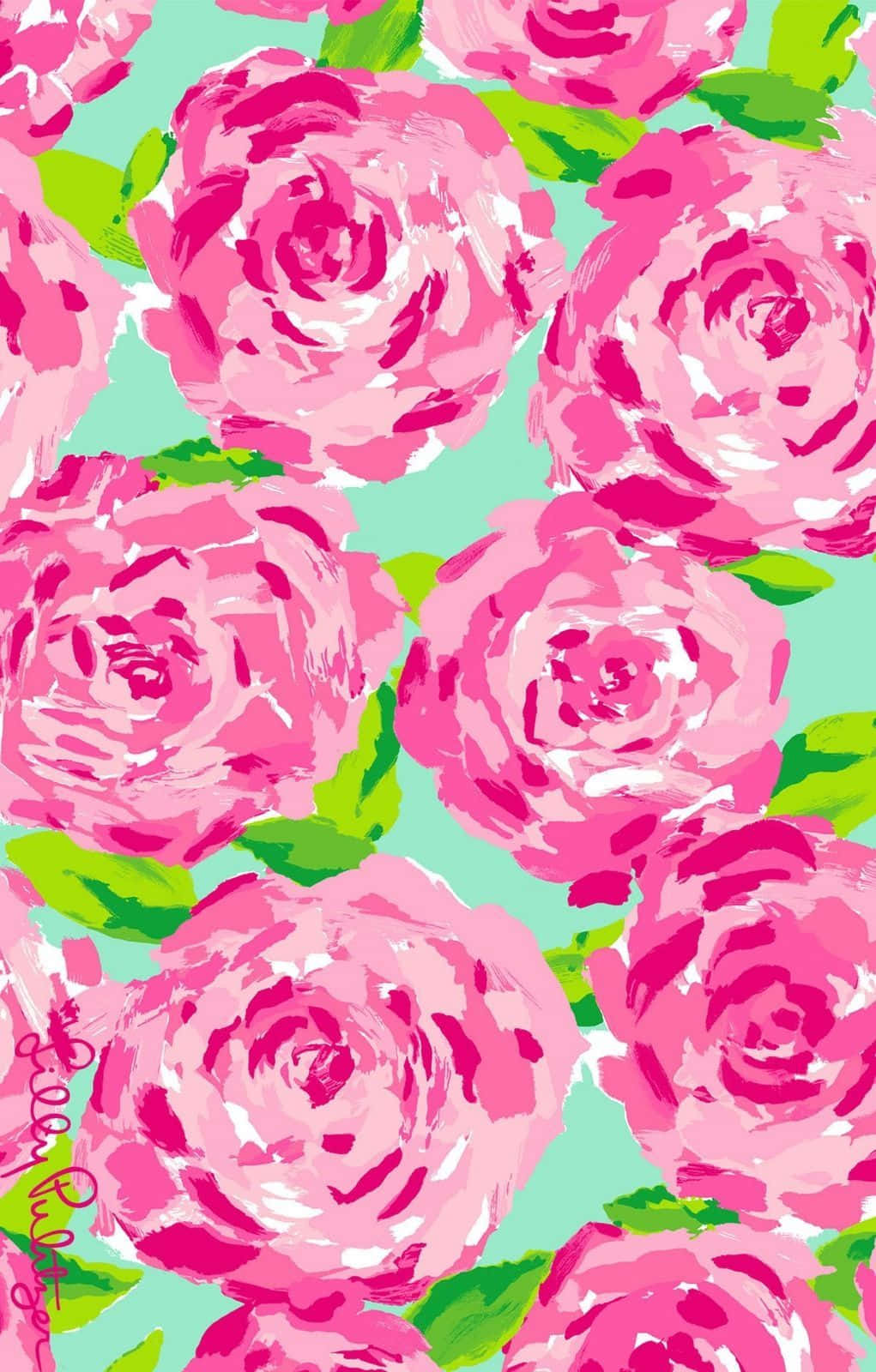 Elegant Lilly Pulitzer-mønster i livlige farger Bakgrunner