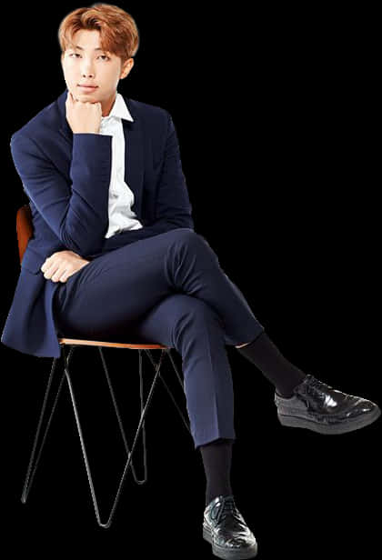 Elegant mann i blå dress Bakgrunner