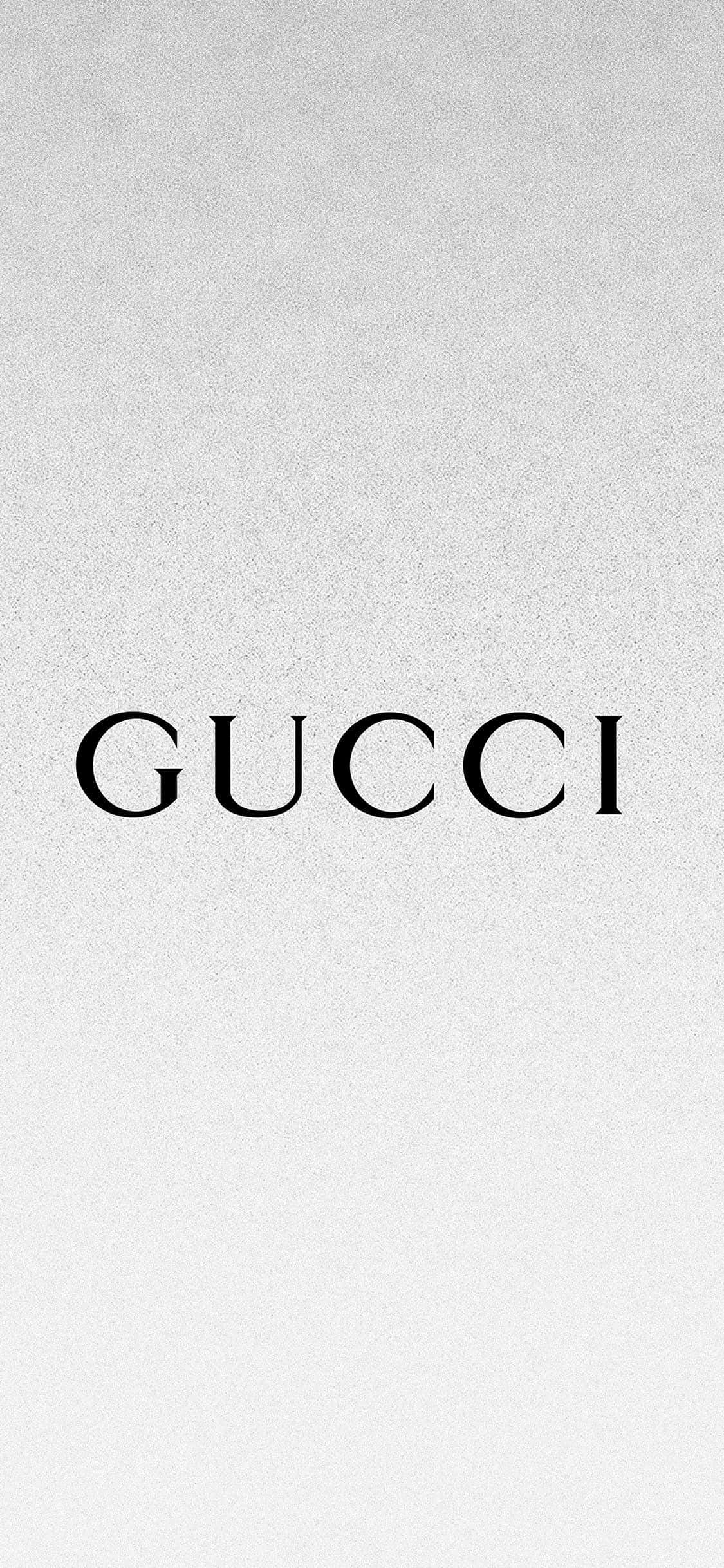 Elegant sølv-hvit Gucci tekstbakgrunn Bakgrunner