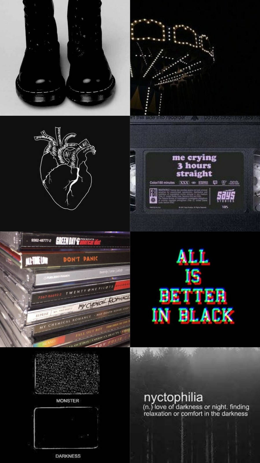 Emo-estetisk collage Bakgrunner