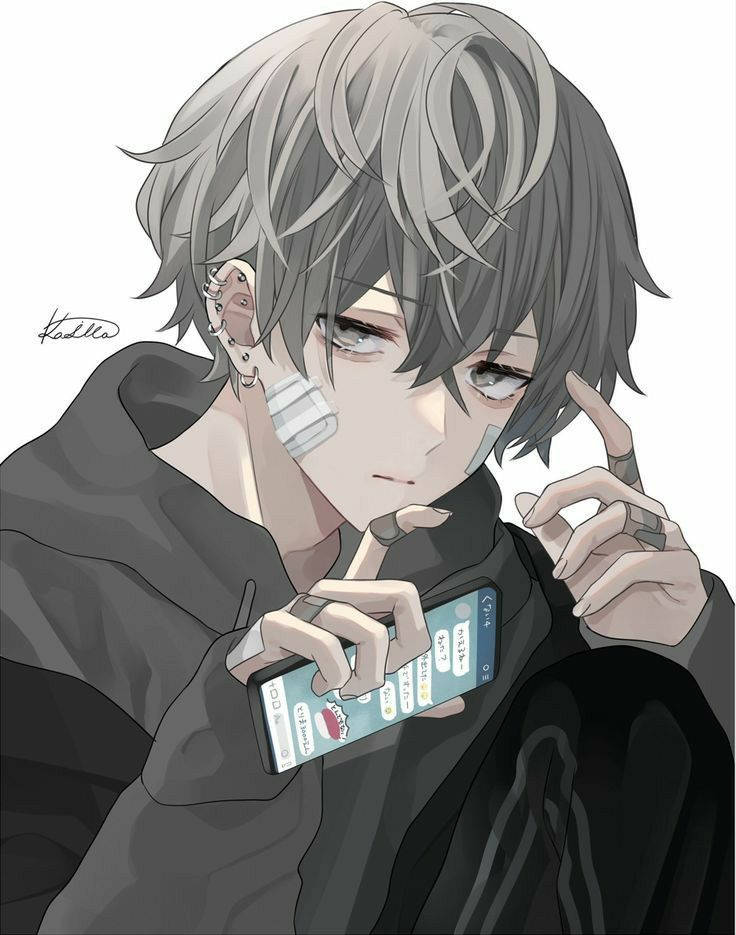 Emo-gutt kantete anime-profilbilde Bakgrunner