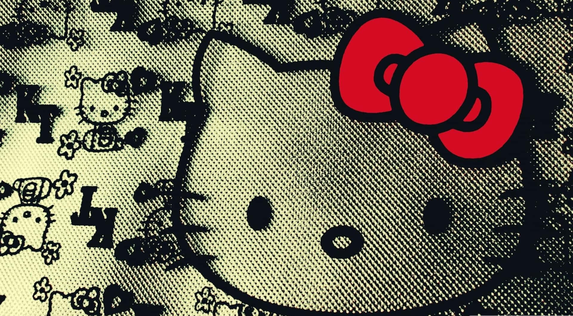 Emo Hello Kitty Rødt Sløyfe Bakgrunner