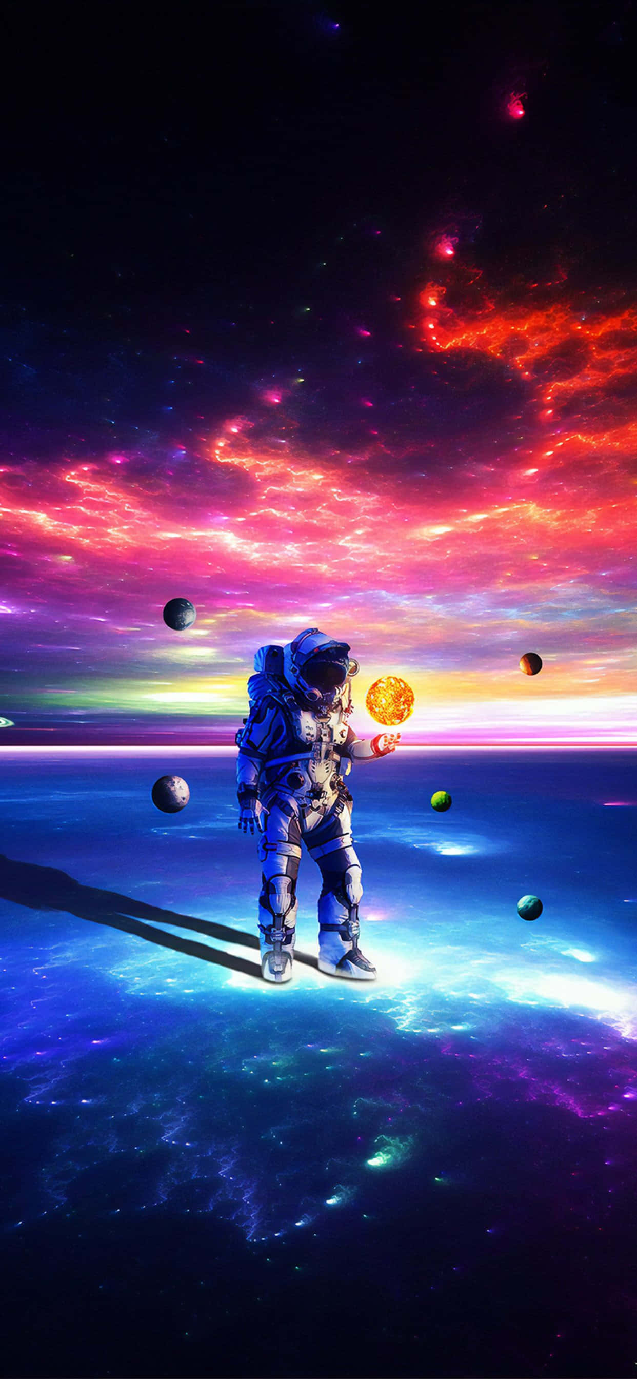 en astronaut står i verdensrommet med mynter Bakgrunner