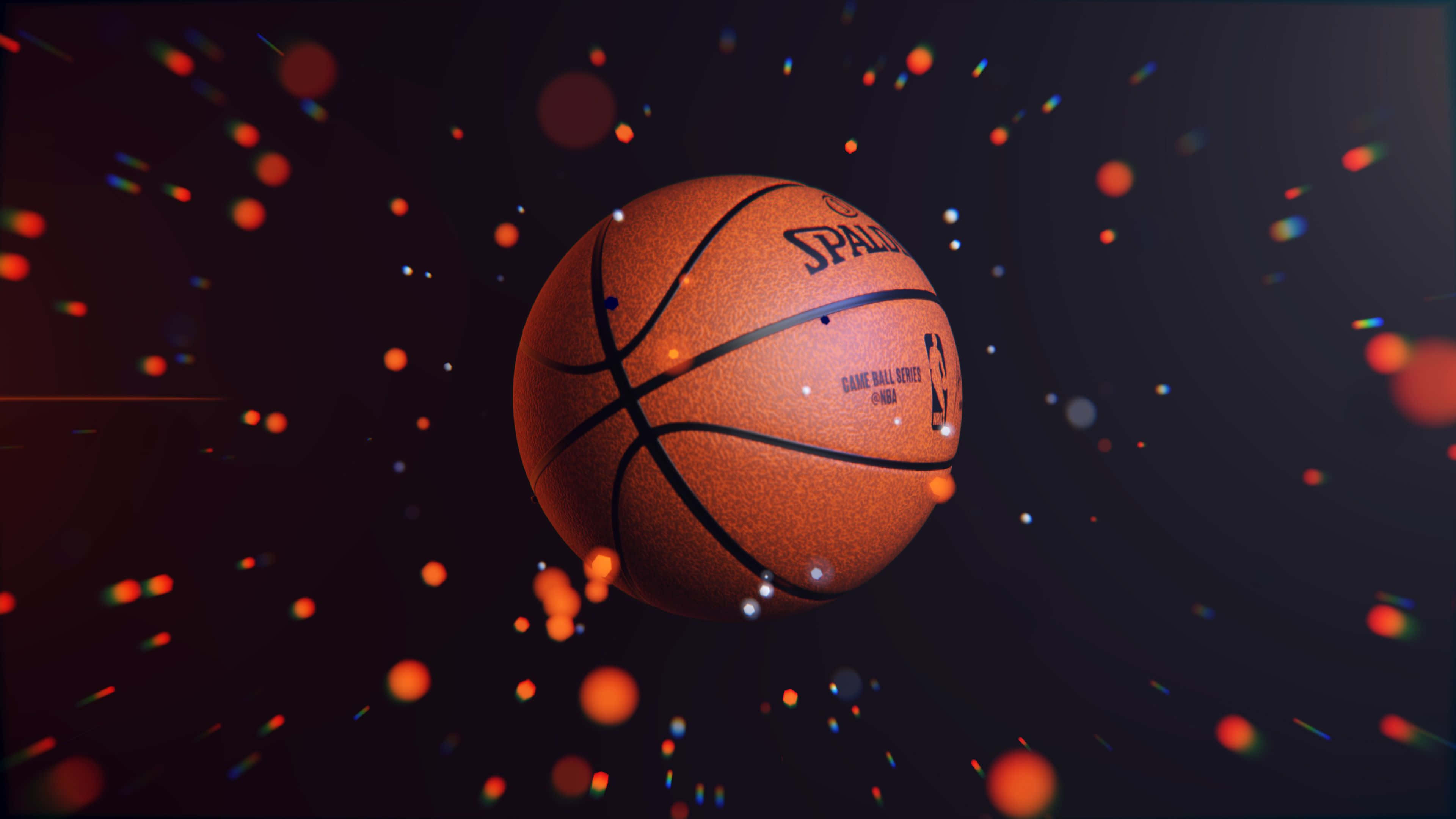 en basketball med oransje og røde lys Bakgrunner