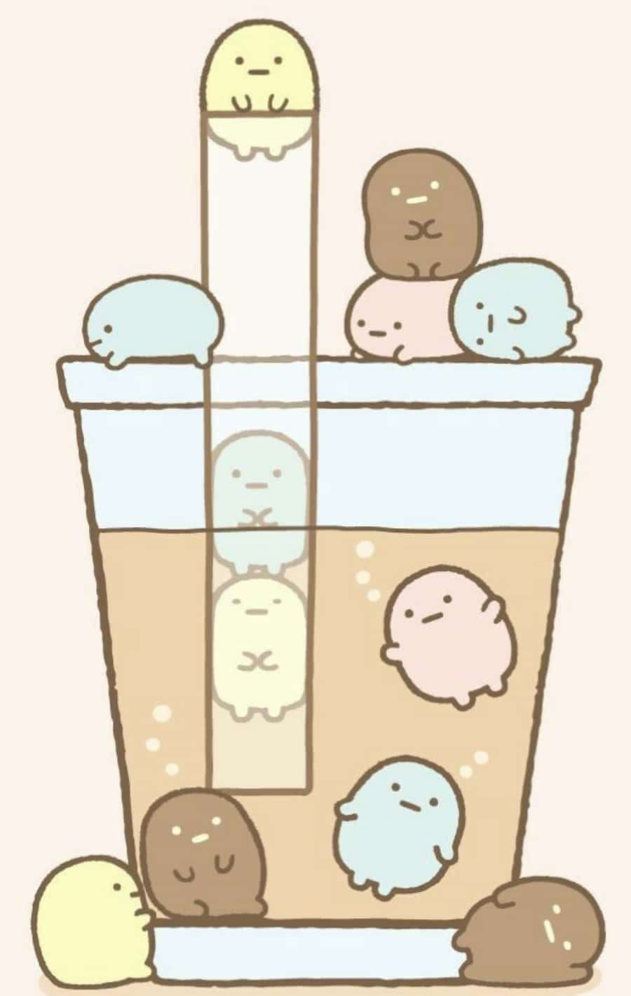 En bedårende Kawaii-illustrasjon full av liv og søte karakterer Bakgrunner