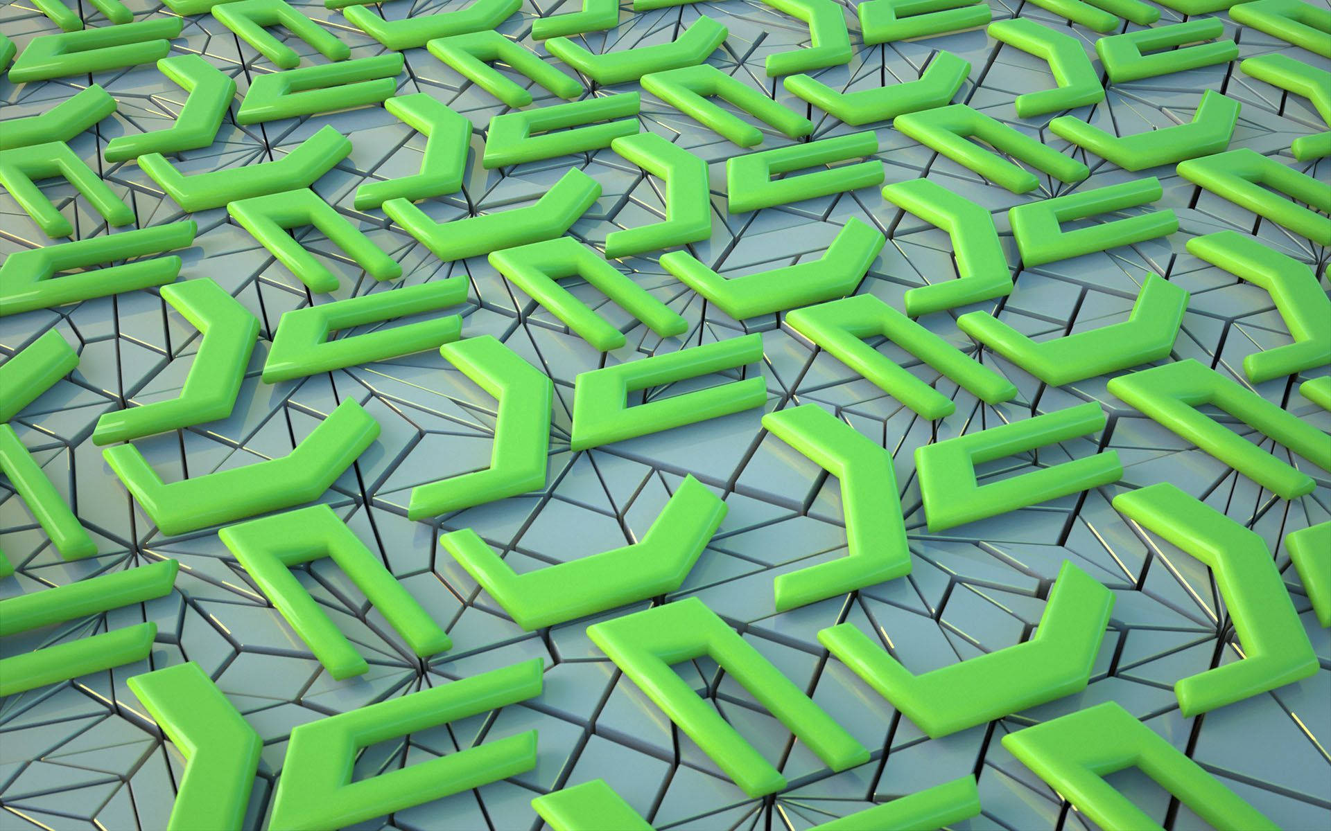 En collage av 3D-former i varierende grønne toner Bakgrunner