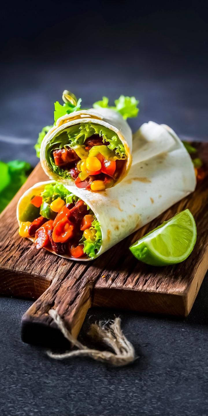 «En deilig, krydret chilipepper-burrito» Bakgrunner