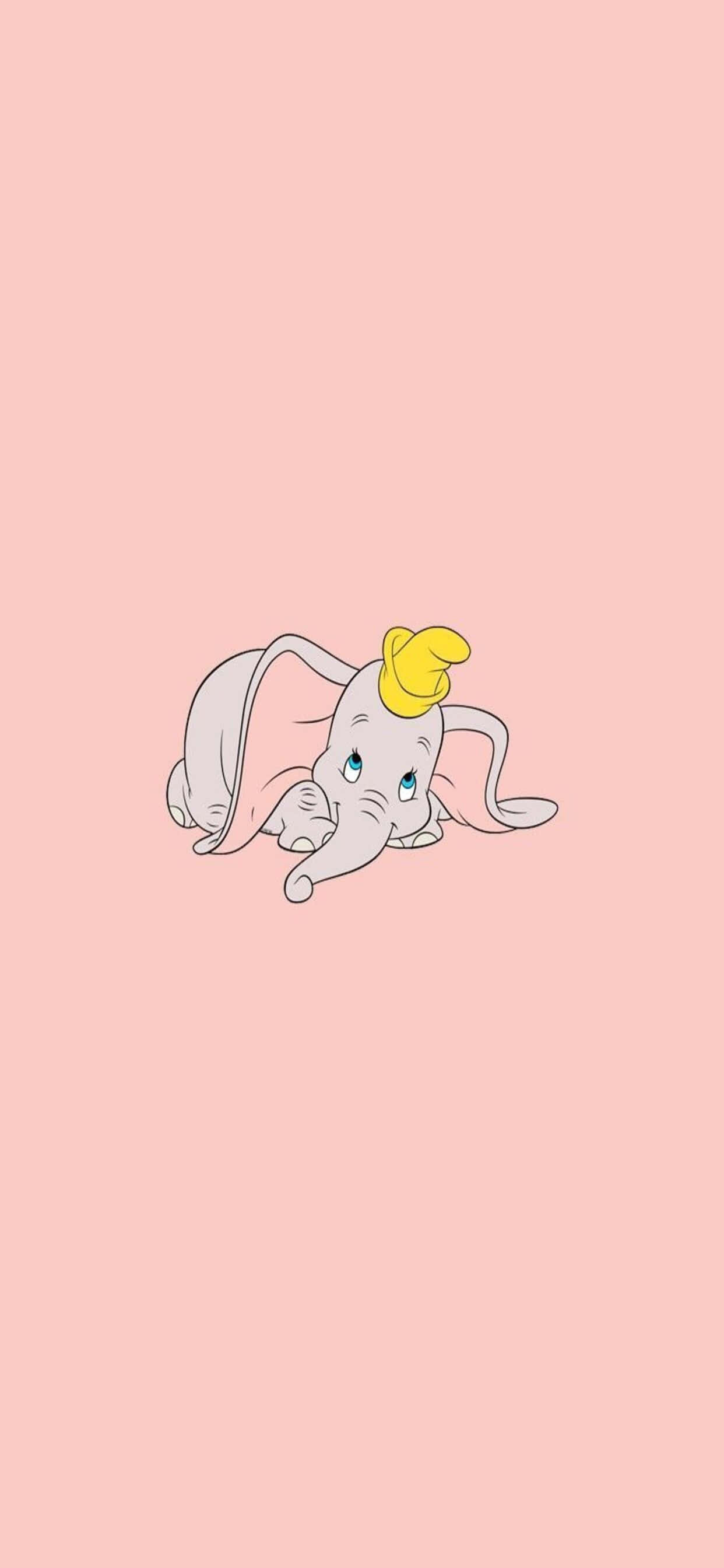 en elefant med en gul hatt på en rosa bakgrunn Bakgrunner