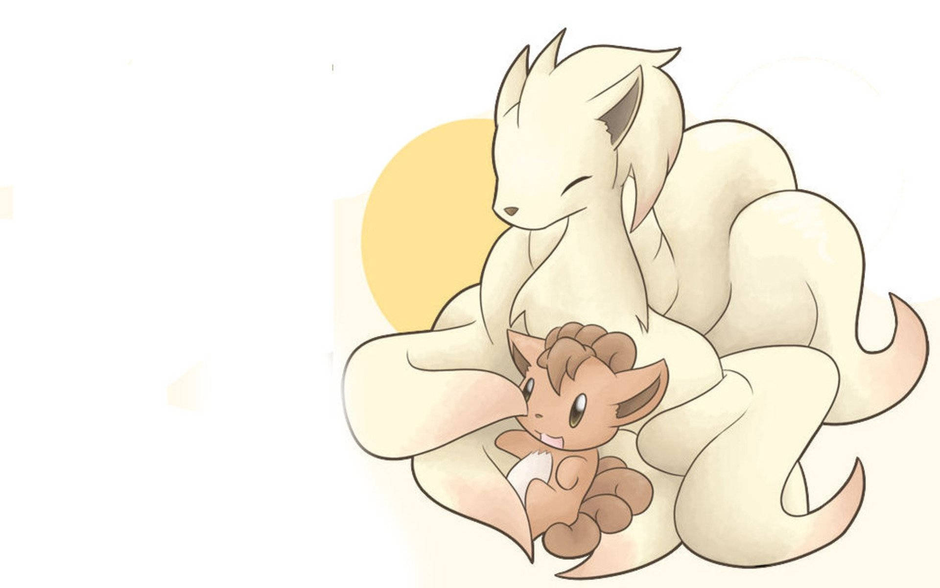 En enkel tegning av Ninetales og Vulpix Bakgrunner