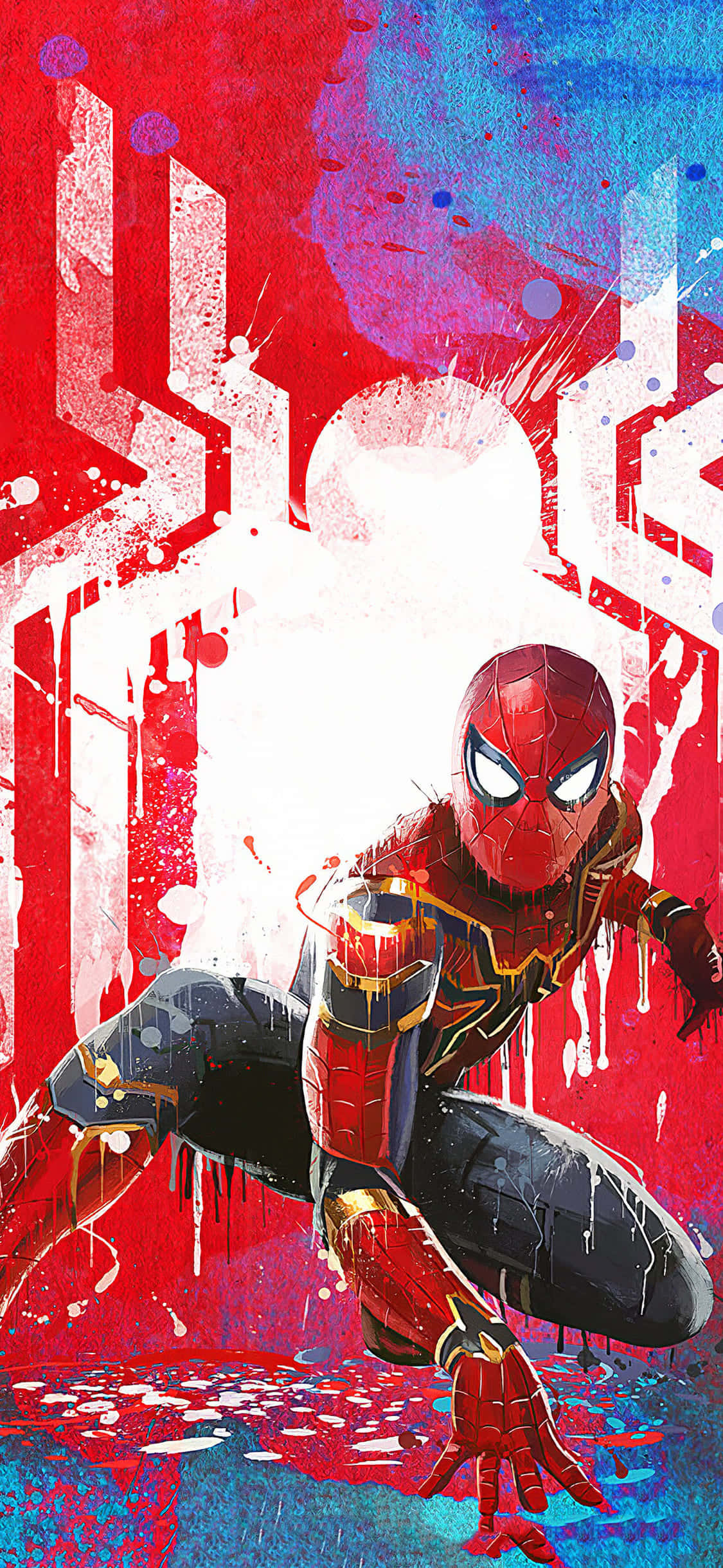 En episk Spiderman-veggkunst om natten Bakgrunner