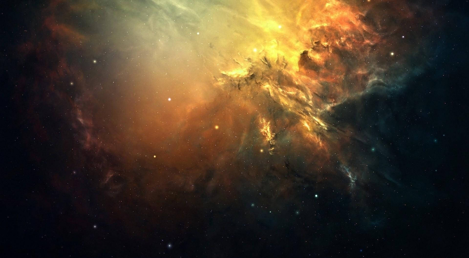 En fantastisk utsikt over brennende kosmisk støv og galakse i verdensrommet Bakgrunner
