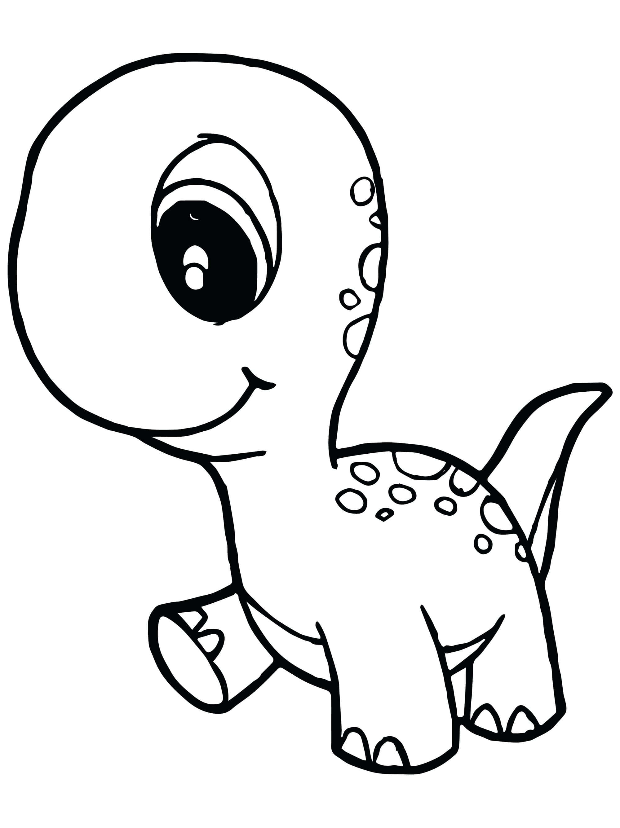 en fargeleggingsside med en babydinosaur Bakgrunner
