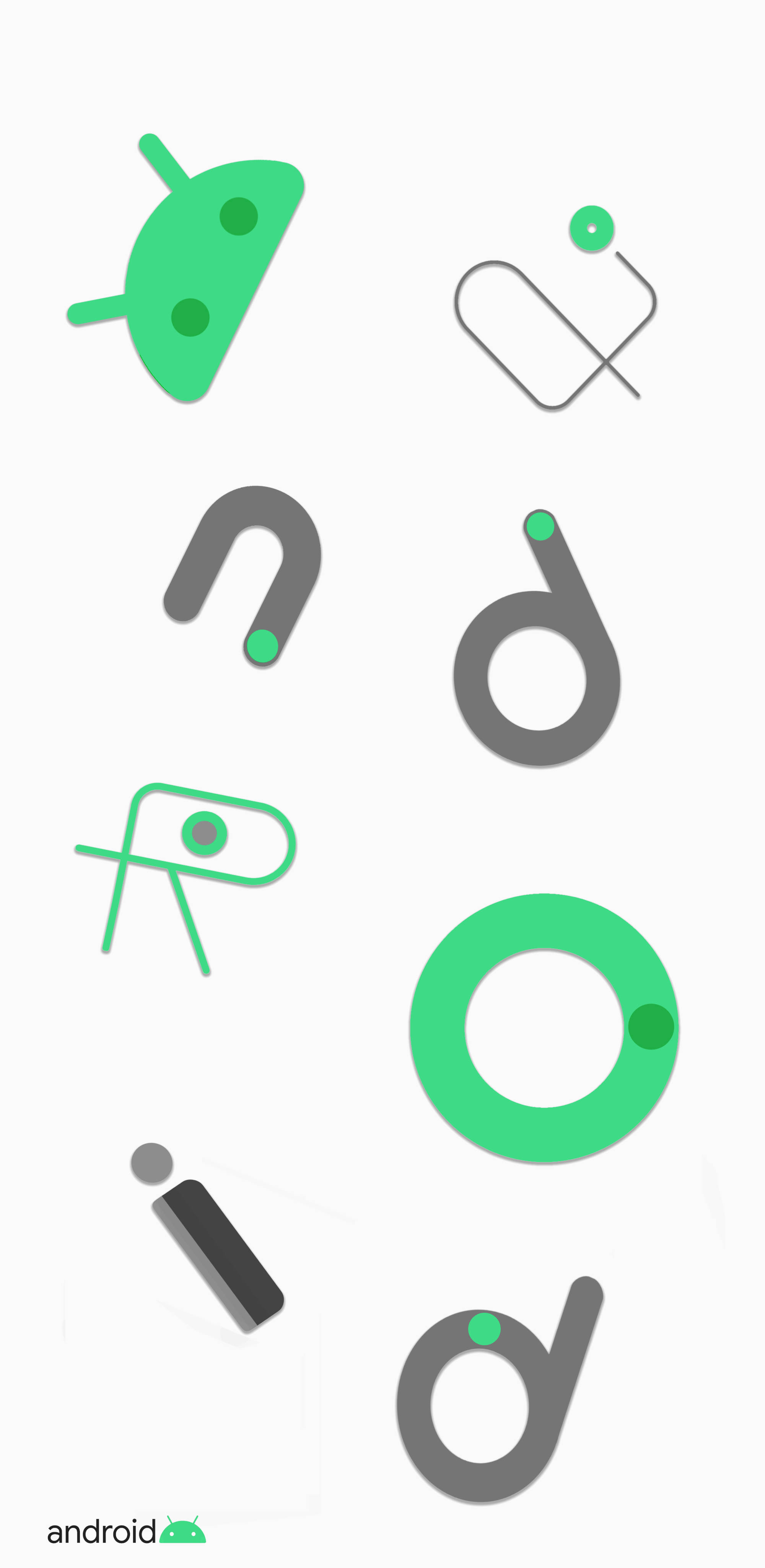 en grønn og grønn logo med en grønn bokstav Bakgrunner