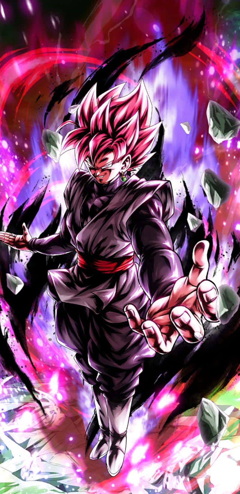 En intens, mektig Goku Black utløser sin voldsomme energi Bakgrunner