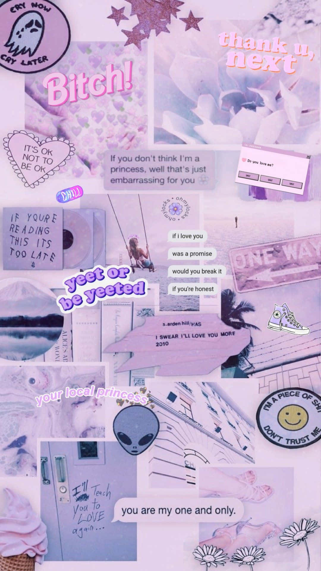 En kunstnerisk lilla collage som fortryller veggene dine Bakgrunner