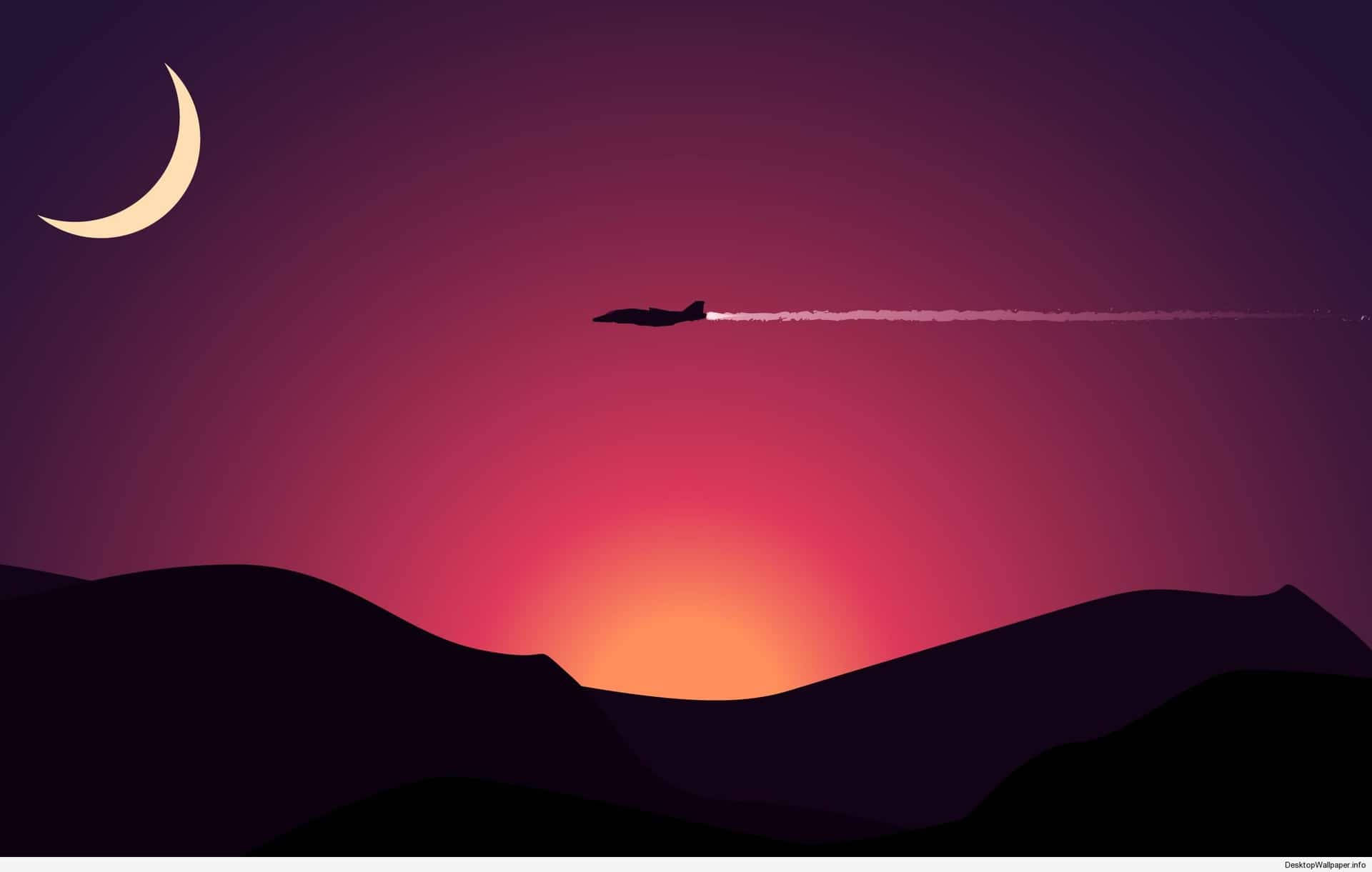 En kveldsflyvning – en minimalistisk solnedgang Bakgrunner
