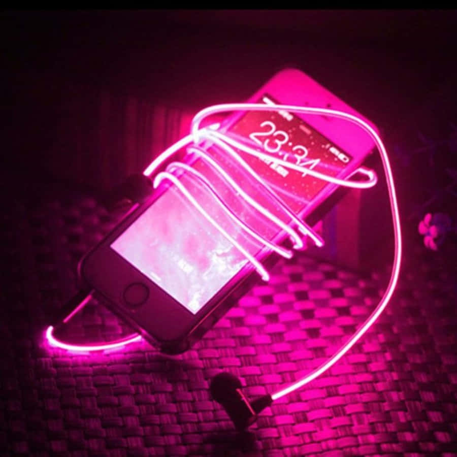 En moderne neonlys rosa estetikk Bakgrunner